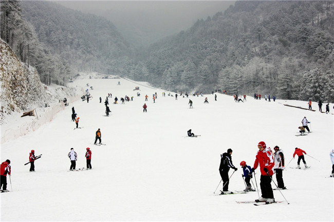 绿城滑雪场位于天台山主峰华顶山北坡之上,设施设备方面都比较新.